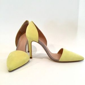 LAMB YELLOW SUEDE D’ORSAY PUMPS  SPECIAL SALE